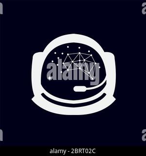 Astronaut helmet logo design templates Stock Vector