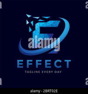 Abstract E tech logo design Stock Vector