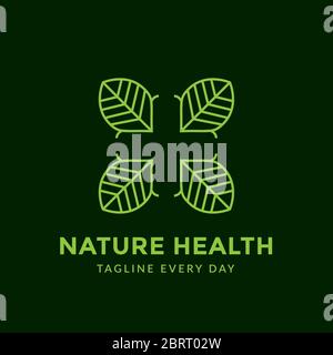 Green leaf medical logo design Stock Vector
