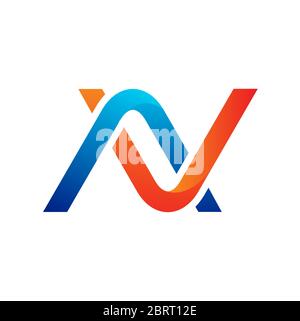 Letter N abstract logo design template Stock Vector