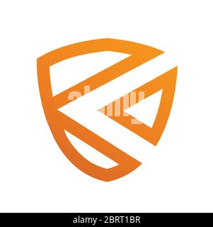 Letter K Shield logo design template Stock Vector