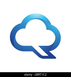 Abstract blue cloud logo design template Stock Vector