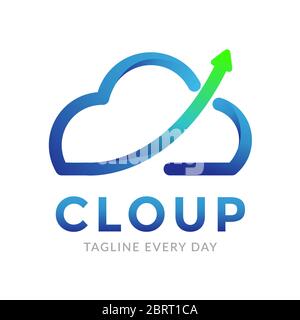 Cloud Upload logo design template Stock Vector