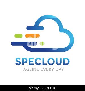 Speed cloud logo design template Stock Vector
