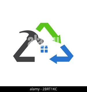 Home restoration logo design template Stock Vector