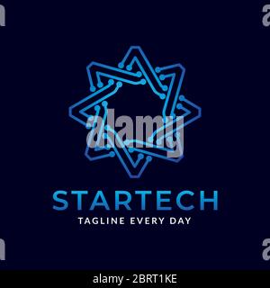 Star tech logo design template Stock Vector