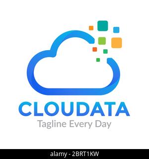 Cloud Data logo design template Stock Vector