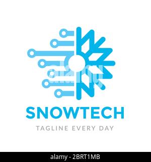 Snowflake connect logo design template Stock Vector