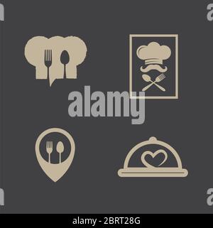 Restaurant icon logo design template packages Stock Vector