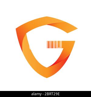 Shield G logo design template Stock Vector
