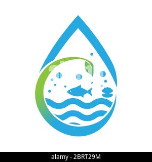 Aquarium plants logo design template Stock Vector