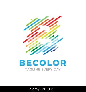 B colorful logo design template Stock Vector