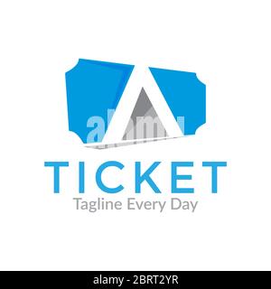 ticket logo design template Stock Vector