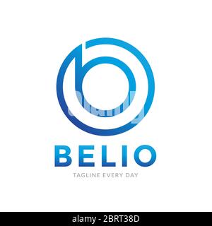 B Circle abstract logo design Stock Vector