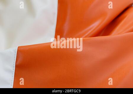 Brown and white leather texture background. Stock Photo
