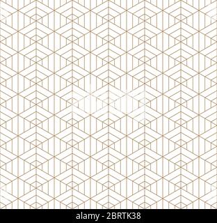 Seamless geometric pattern inspired by Japanese Kumiko ornament.For template,fabric,textile,wrapping paper,laser cutting and engraving. Japanese patte Stock Vector