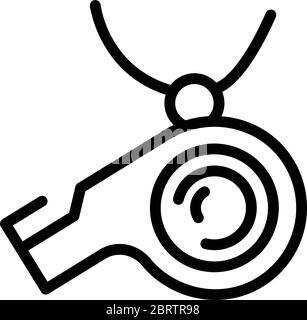 Dog training whistle icon, outline style Stock Vector