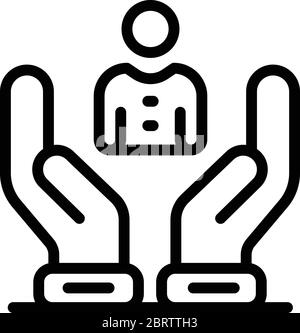 Personal guard icon, outline style Stock Vector