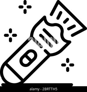 Guard flashlight icon, outline style Stock Vector