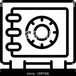 Policeman gun safe icon, outline style Stock Vector