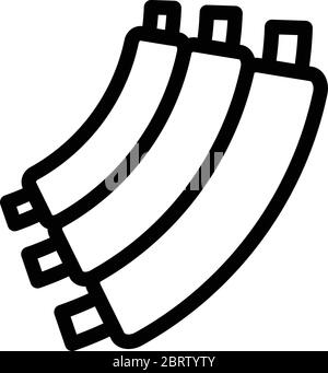 Spare ribs line icon. Outline symbol of prepared food. Pork meat vector ...