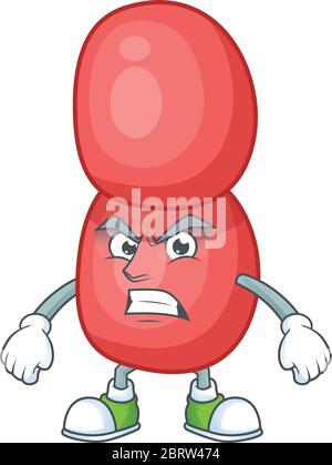 cartoon drawing of neisseria gonorrhoeae showing angry face Stock Vector