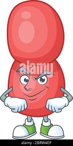 Neisseria gonorrhoeae cartoon character design with sneaky face Stock Vector