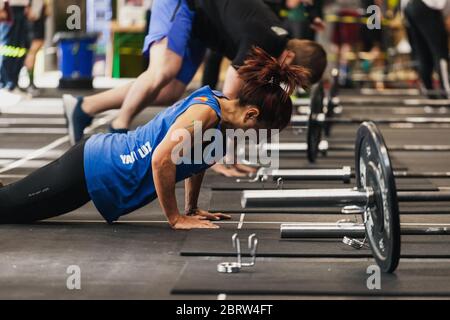 April 14, 2019 - Arganda del Rey, Madrid, Spain. 4th Interbox crossfit league in Arganda del Rey, Madrid Stock Photo