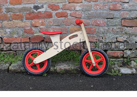 small wooden balance bike