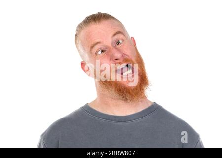 Redhead man isolated on a white background Stock Photo