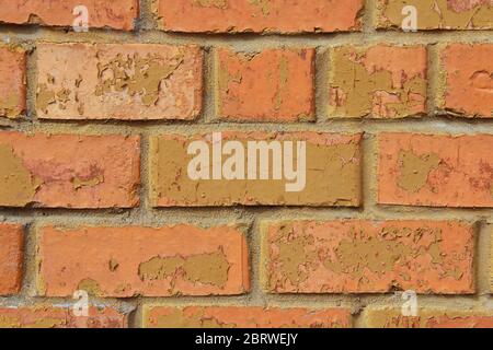 Smooth red brick wall. Grunge modern texture, loft and industrial style. Stock Photo for wallpaper, scrapbooking and background, web and print with empty place for text and design Stock Photo