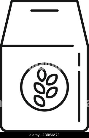 Oatmeal bran icon. Outline oatmeal bran vector icon for web design isolated on white background Stock Vector