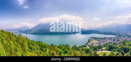 View to Calceranica al Lago at Lake Caldonazzo in Trentino, Italy, Europe Stock Photo