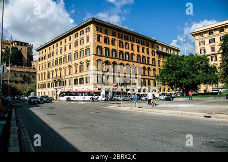 Rome Italy October 18, 2019 View of historical building in the streets of Rome in the afternoon Stock Photo