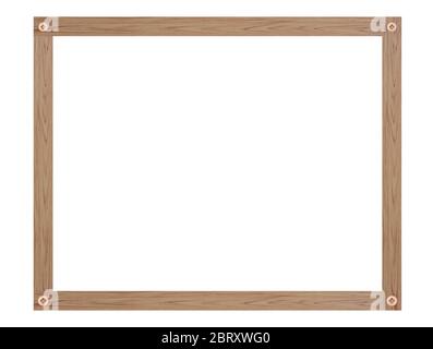 Wooden picture frame isolated on white background. with clipping path. Stock Photo