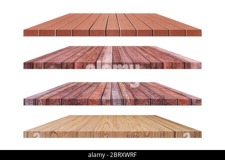Set of wooden flooring isolated on white background. with clipping path Stock Photo