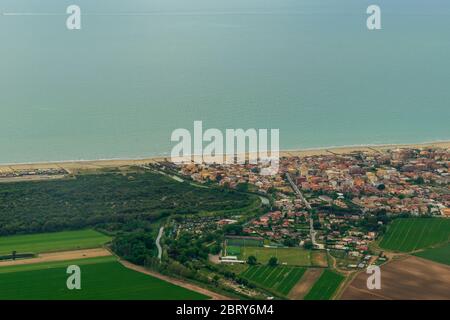 Earth surface landscape viewed from the airplane Stock Photo