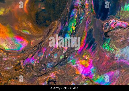 Natural abstract nacre shell colors, background texture Stock Photo