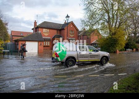 13/11/19 Fishlake , South Yorkshire Floods - Fishlake was evacuated in early November after the nearby River Don burst its banks, flooding the village Stock Photo