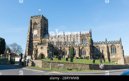 Exterior view of St. Mary's parish church in Thirsk, North Yorkshire Stock Photo