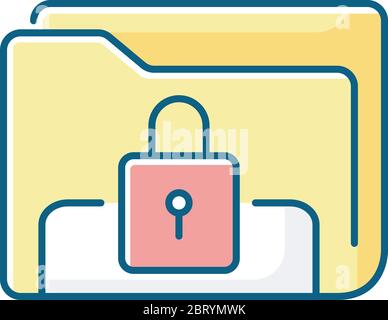 Documents security RGB color icon Stock Vector