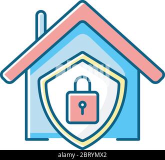 Smart home security system RGB color icon Stock Vector