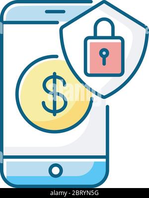 Online banking security RGB color icon Stock Vector