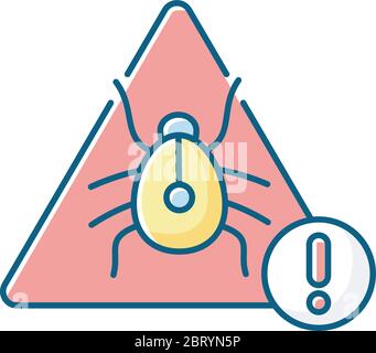 Computer virus RGB color icon Stock Vector