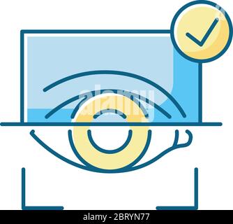 Eye scanner RGB color icon Stock Vector