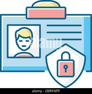 ID security RGB color icon Stock Vector