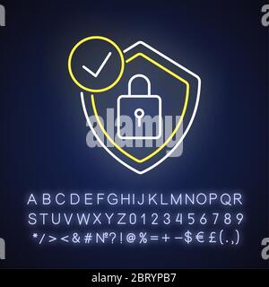 Antivirus neon light icon Stock Vector