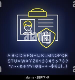 ID security neon light icon Stock Vector