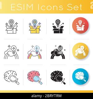 Smart solution icons set Stock Vector