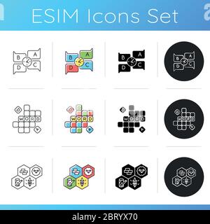Board games icons set Stock Vector